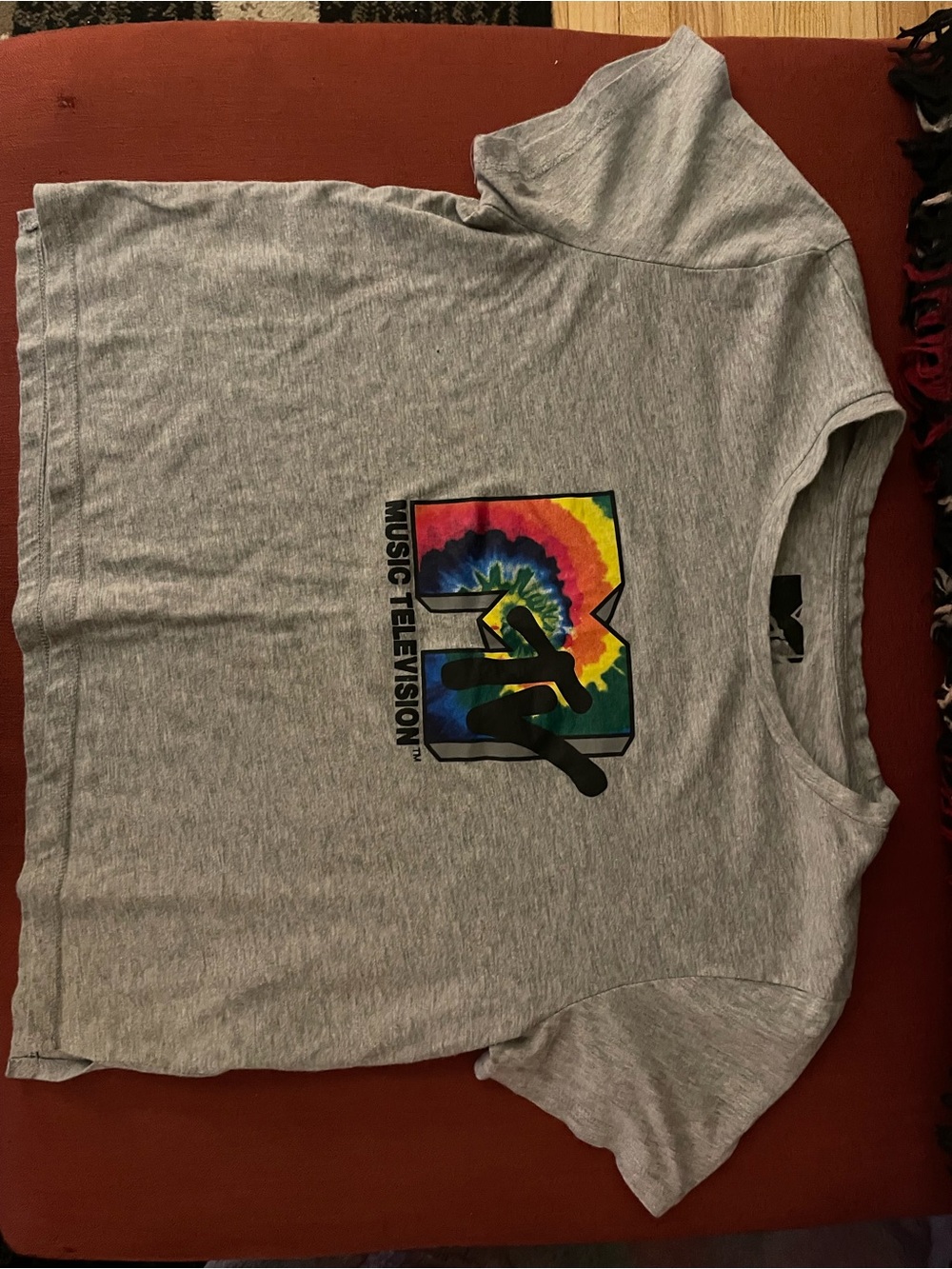 MTV Gray Tie-Dye Logo Tee